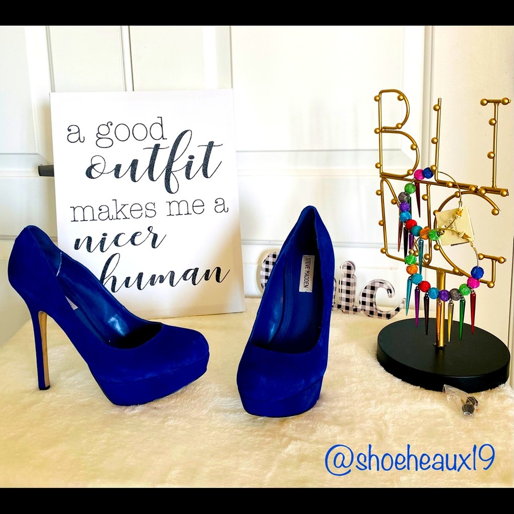 Steve Madden Royal Blue Suede Stilettos - Women’s - Size 10